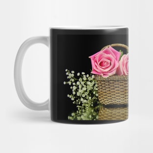 A basket of pink Roses Mug